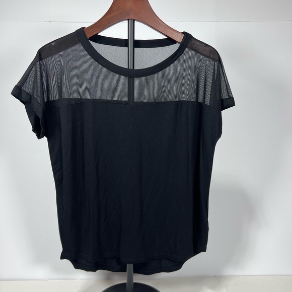 Black Sheer Panel Top - Picture 1 of 6